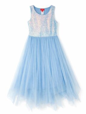 Zunie Girl's Periwinkle Sequin & Tulle Detail Special Occasion Dress Size 10-12